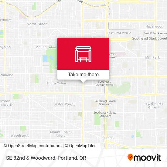 SE 82nd & Woodward map