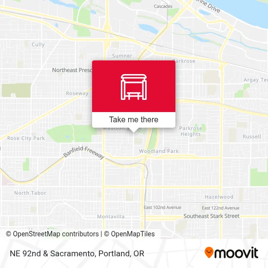 NE 92nd & Sacramento map