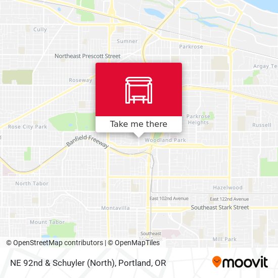 NE 92nd & Schuyler (North) map