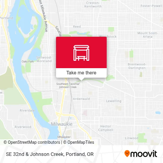 SE 32nd & Johnson Creek map