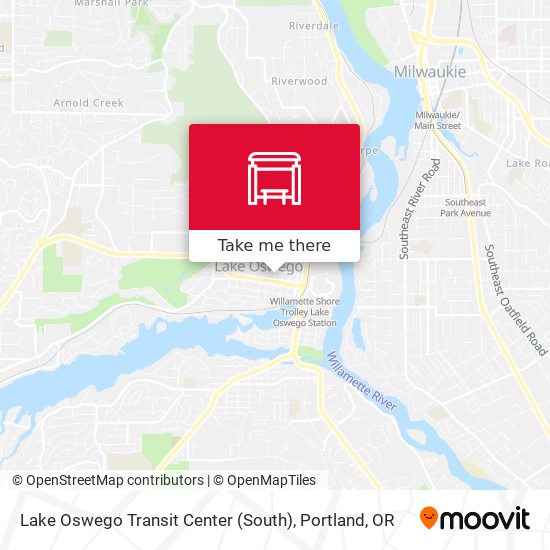 Lake Oswego Transit Center (South) map