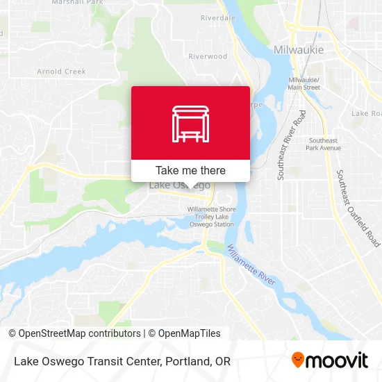 Lake Oswego Transit Center map