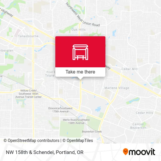NW 158th & Schendel map