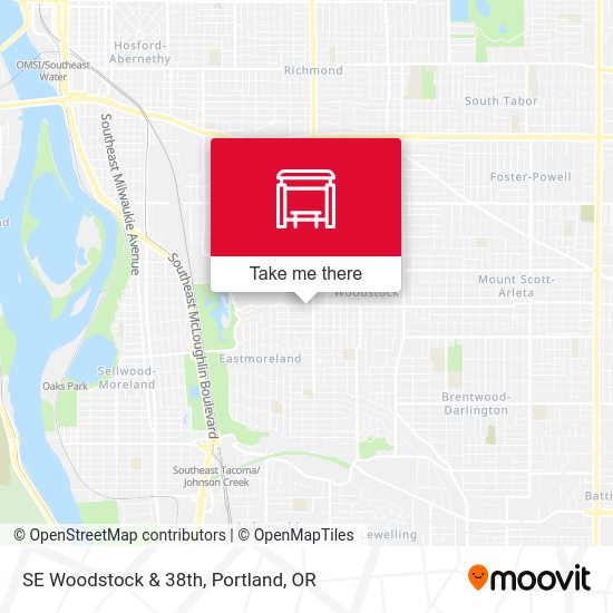 SE Woodstock & 38th map
