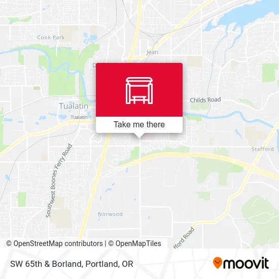 SW 65th & Borland map