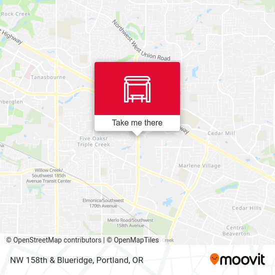 NW 158th & Blueridge map