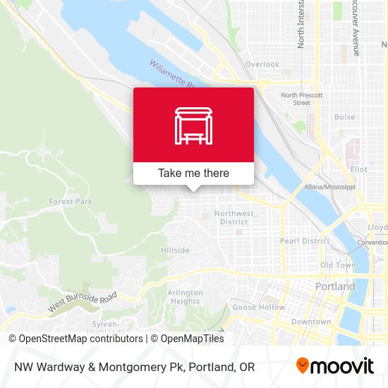 NW Wardway & Montgomery Pk map