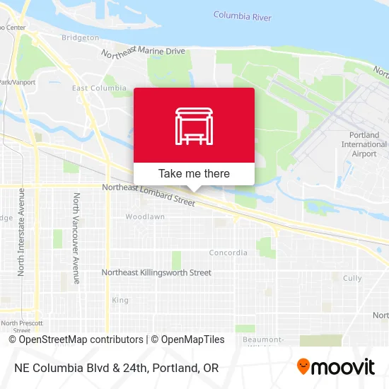 NE Columbia Blvd & 24th map