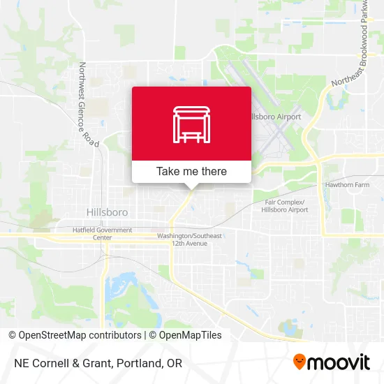 NE Cornell & Grant map