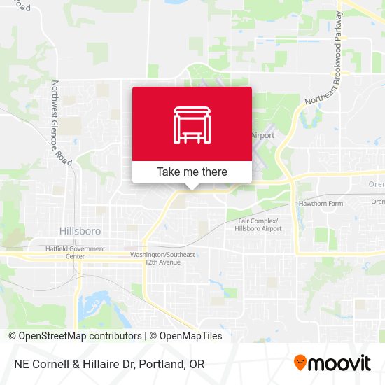 NE Cornell & Hillaire Dr map