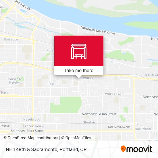 NE 148th & Sacramento map