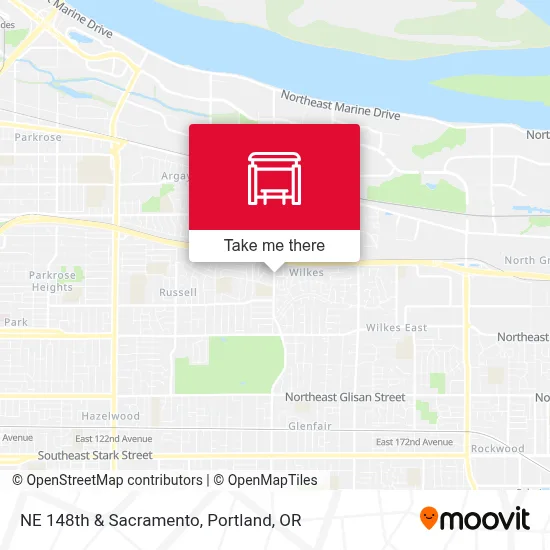 NE 148th & Sacramento map