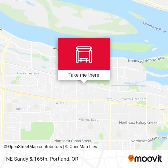 NE Sandy & 165th map