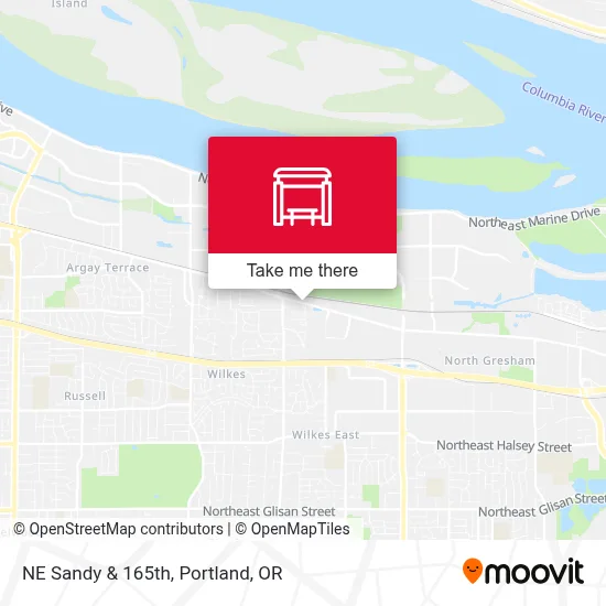 NE Sandy & 165th map