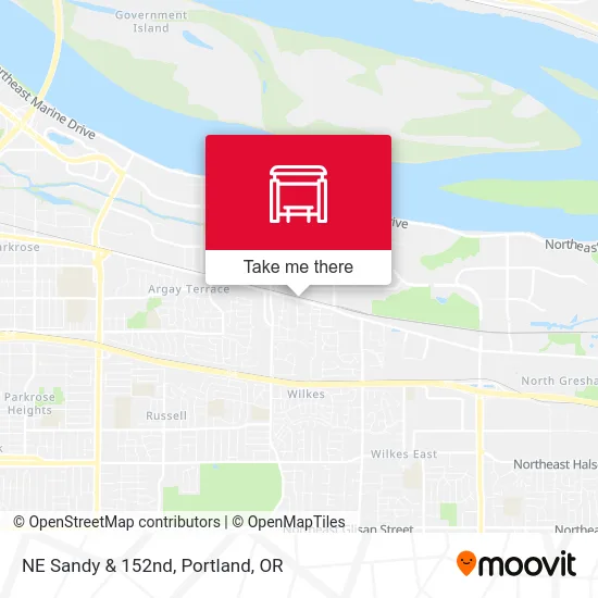 NE Sandy & 152nd map