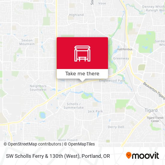 SW Scholls Ferry & 130th (West) map