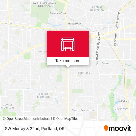 SW Murray & 22nd map