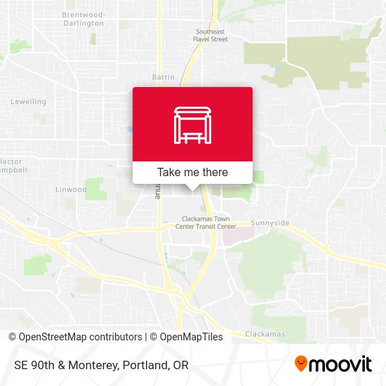 SE 90th & Monterey map