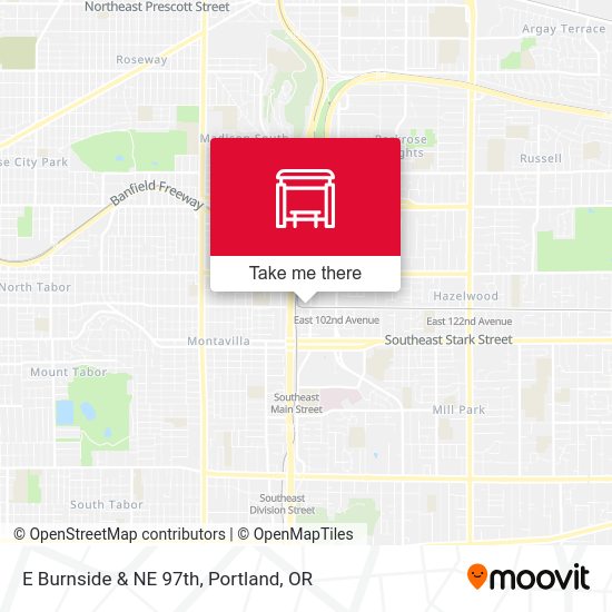 E Burnside & NE 97th map