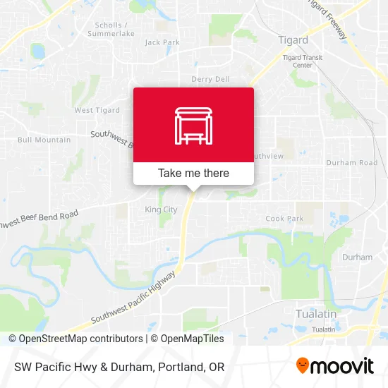 SW Pacific Hwy & Durham map