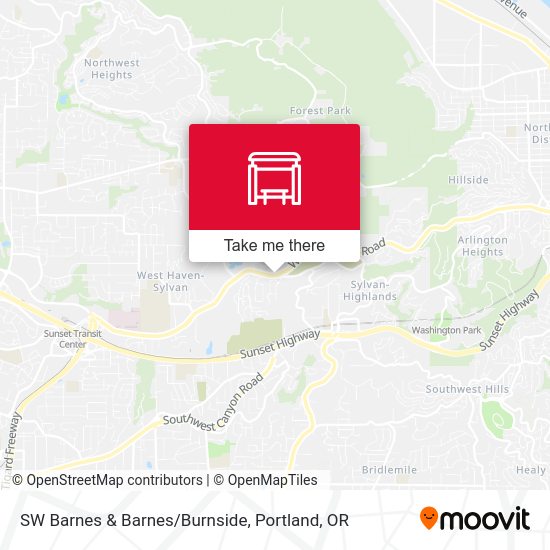 SW Barnes & Barnes/Burnside map