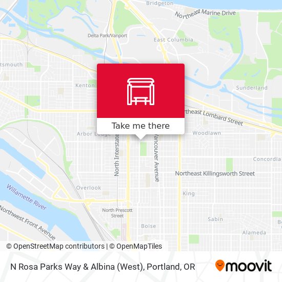 N Rosa Parks Way & Albina (West) map