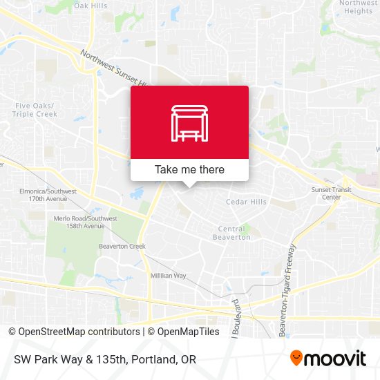 SW Park Way & 135th map