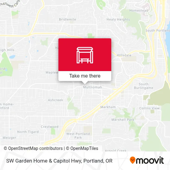 SW Garden Home & Capitol Hwy map