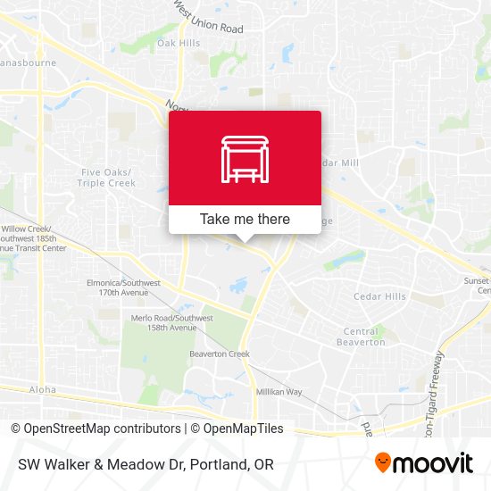 SW Walker & Meadow Dr map