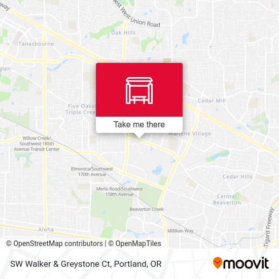 Mapa de SW Walker & Greystone Ct