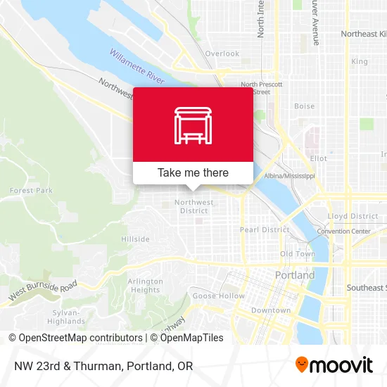 NW 23rd & Thurman map