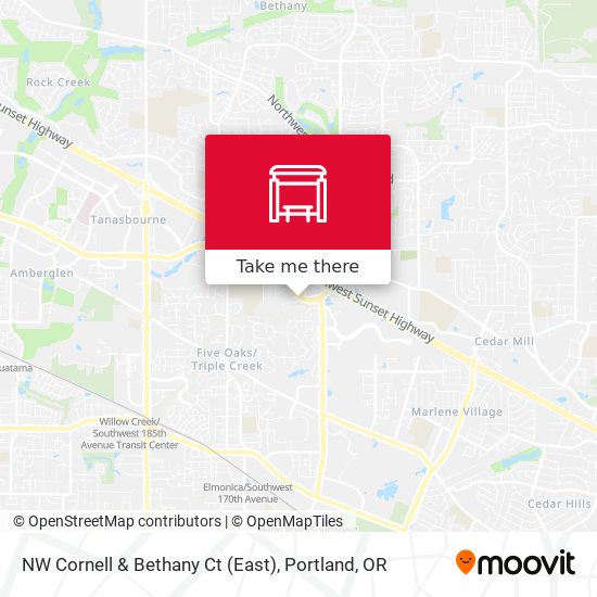 NW Cornell & Bethany Ct (East) map