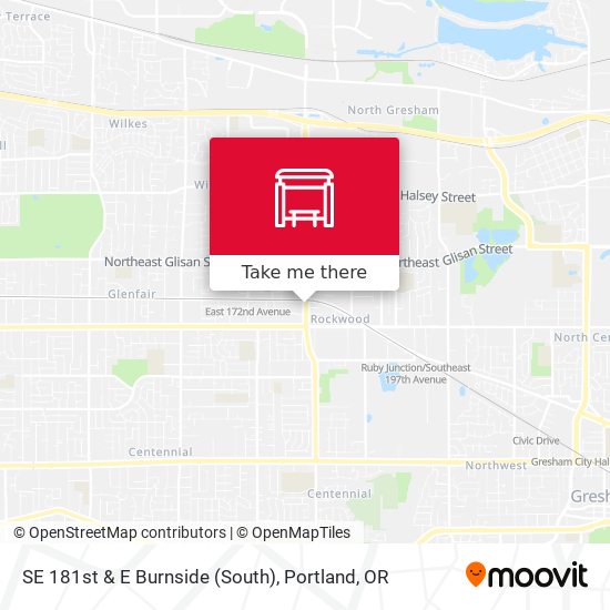 SE 181st & E Burnside (South) map