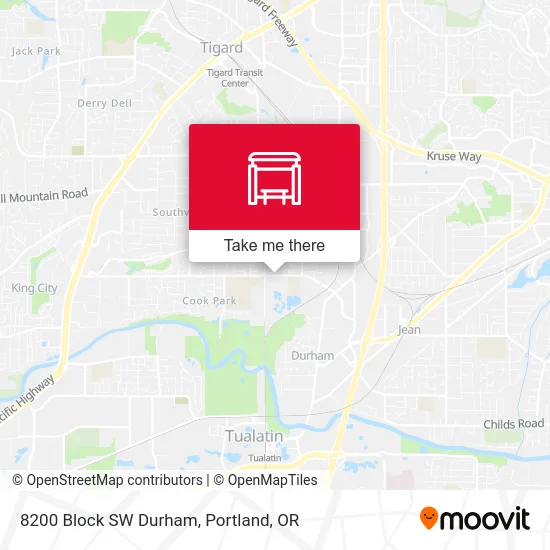 8200 Block SW Durham map