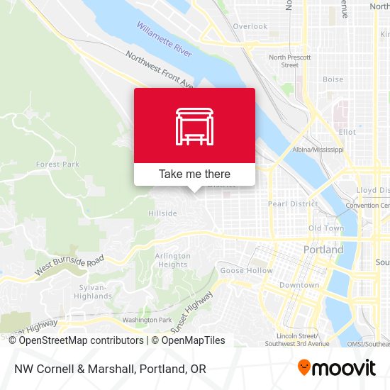 NW Cornell & Marshall map