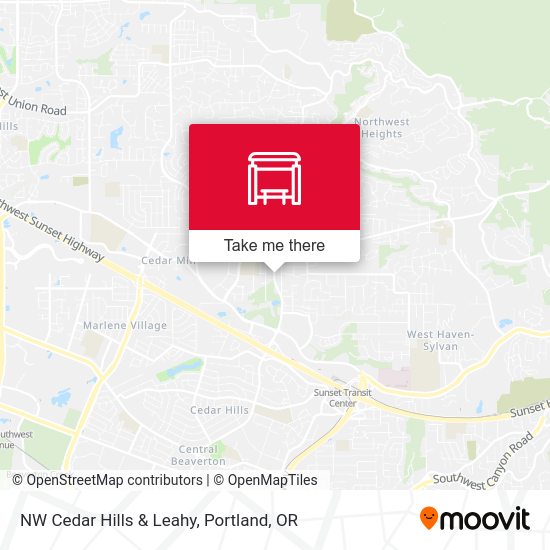 NW Cedar Hills & Leahy map