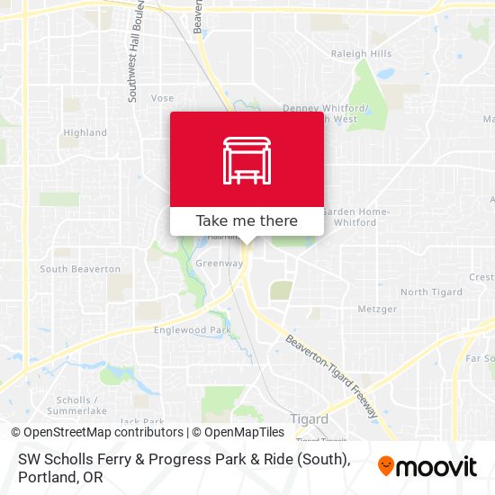 Mapa de SW Scholls Ferry & Progress Park & Ride (South)