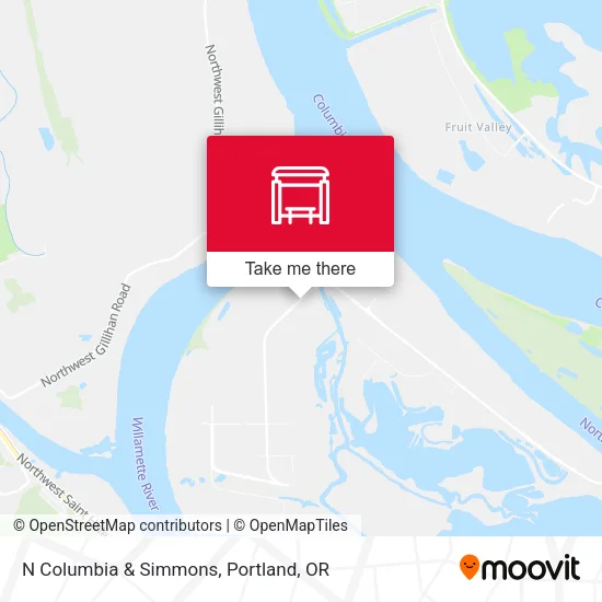 N Columbia & Simmons map