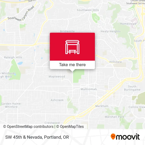 SW 45th & Nevada map