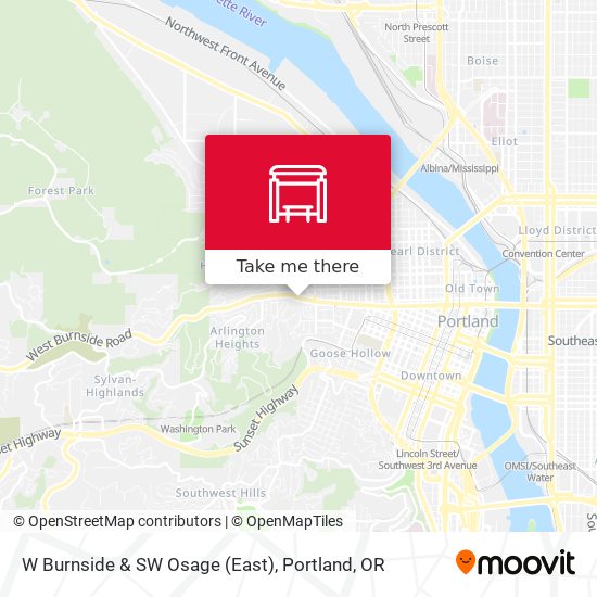 W Burnside & SW Osage (East) map