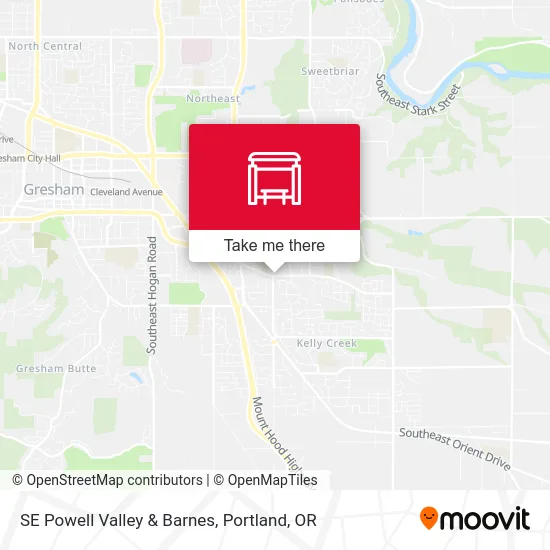 SE Powell Valley & Barnes map