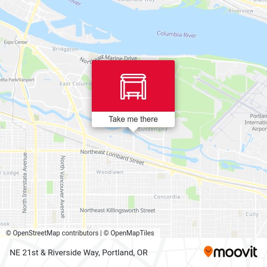 NE 21st & Riverside Way map