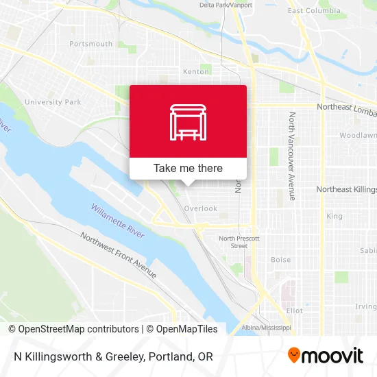 N Killingsworth & Greeley map