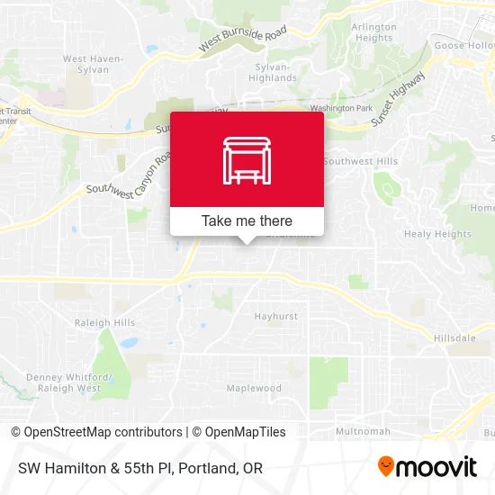 SW Hamilton & 55th Pl map