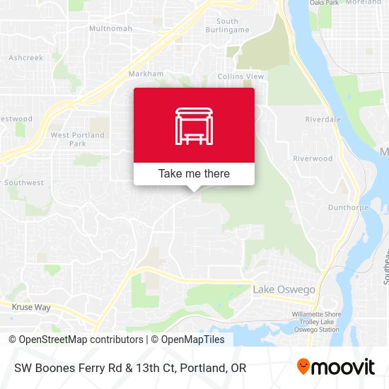 SW Boones Ferry Rd & 13th Ct map