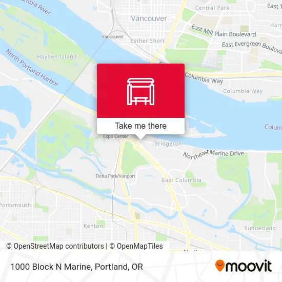 1000 Block N Marine map