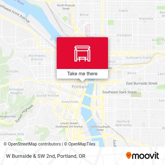 Mapa de W Burnside & SW 2nd