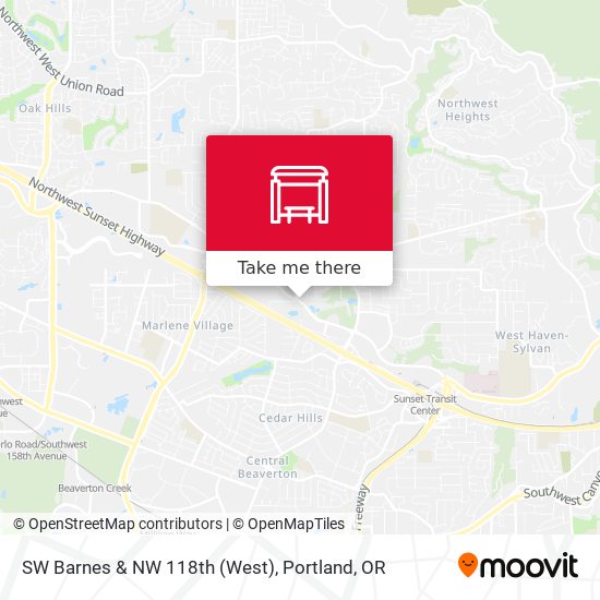 SW Barnes & NW 118th (West) map