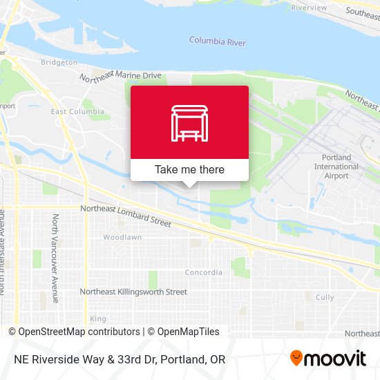 NE Riverside Way & 33rd Dr map