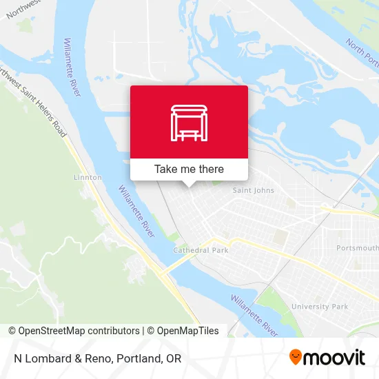 N Lombard & Reno map